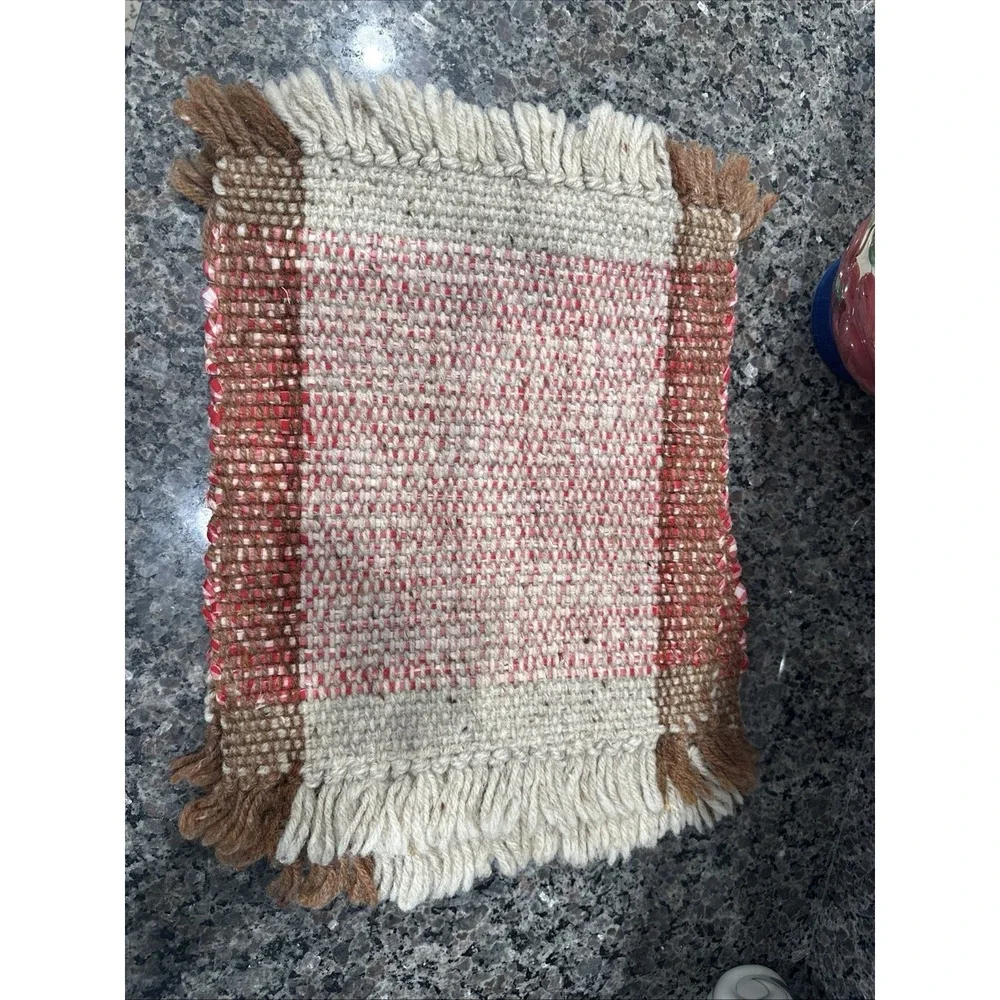 8Vintage Native American Hand Woven Wool Table Topper Southwest Placemat 18
